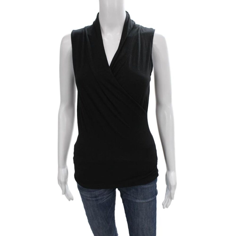 Velvet Women Black Cowl Neck Sleeveless Blouse Size XS